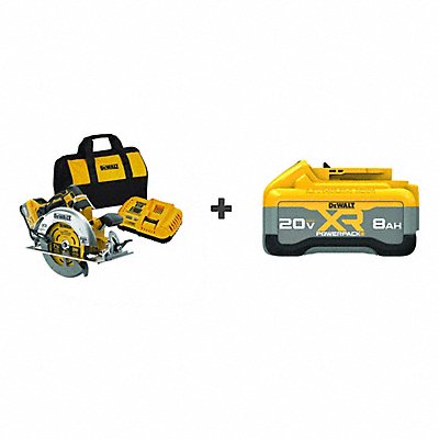 DEWALT DCS590WW1DCB2108 MAX 7 1/4 INCH CIRC SAW TL KIT 20V