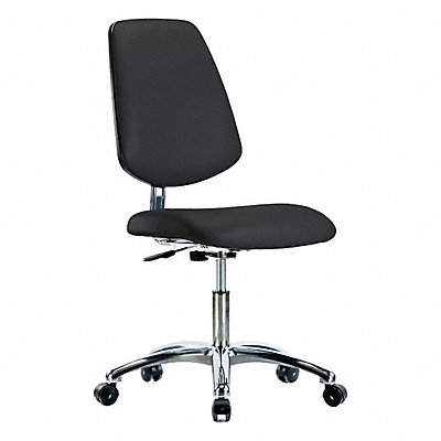 GRAINGER BRECRVDHCHMBCRECESDBLK Clean Room / ESD Chair Desk Med Back Castors Blk