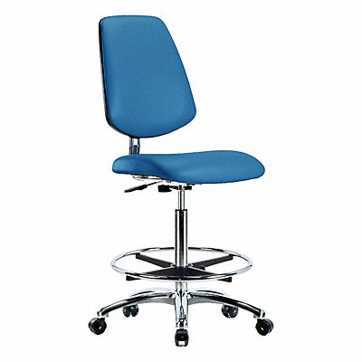 GRAINGER BRECRVHBCHMBCRCFECESDBLU Clean Room / ESD Chair High Md Bk FR Cstrs Blue