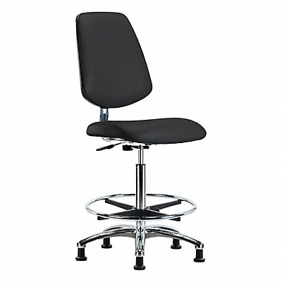 GRAINGER BRECRVHBCHMBCRCFEGESDBLK Clean Room / ESD Chair High Md Bk FR Glides Blk