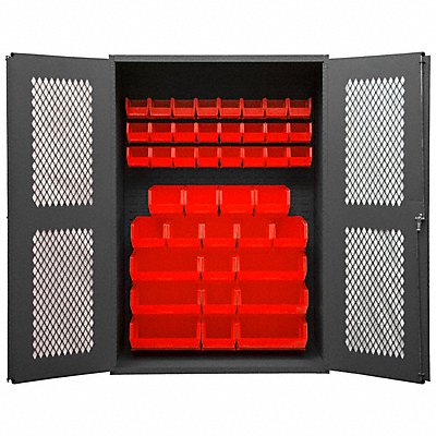 DURHAM MFG EMDC48247242B1795 Bin Cabinet 72 x48 x24 Grey 42RedBns