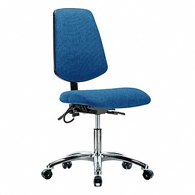 GRAINGER BRESDFDHCHMBCRT1A0ECESDBLU Fabric ESD Chair Desk Height Medium Bk Tilt Cstrs Blue