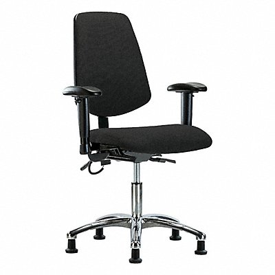 GRAINGER BRESDFDHCHMBCRT1A1EGESDBLK Fabric ESD Chair Desk Height Medium Bk Tilt AA Stat Blk