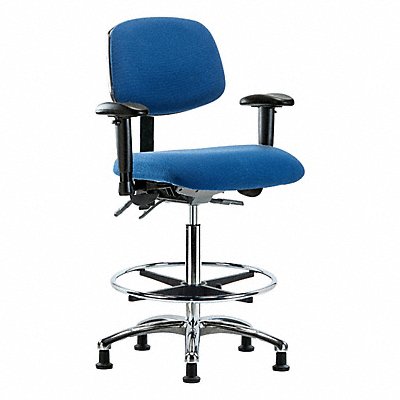 GRAINGER BRESDFDHCHMBCRT1A0EGESDBLU Fabric ESD Chair Desk Height Medium Bk Tilt Stat Blue