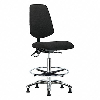 GRAINGER BRESDFHBCHMBCRT0A0CFEGESDBLK Fabric ESD Chair High Bench Height FR Stat Blk