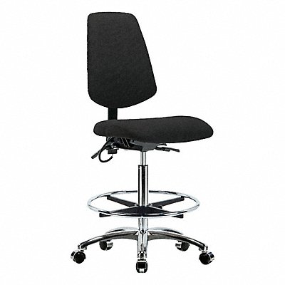 GRAINGER BRESDFHBCHMBCRT1A0CFECESDBLK Fabric ESD Chair High Bench Height Tilt FR Cstrs Blk