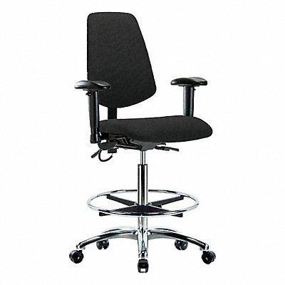 GRAINGER BRESDFHBCHMBCRT1A1CFECESDBLK Fabric ESD Chair High Bench Height T AA FR Cstrs Blk