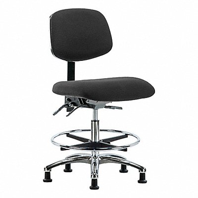 GRAINGER BRESDFMBCHCRT0A0CFEGESDBLK Fabric ESD Chair Med FR Glides Black