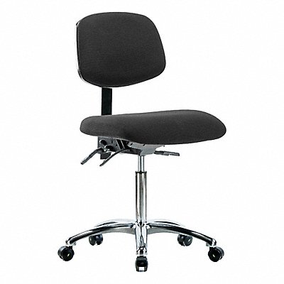 GRAINGER BRESDFMBCHCRT0A0NFECESDBLK Fabric ESD Chair Med Castors Black
