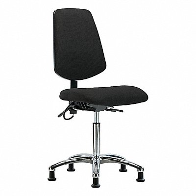 GRAINGER BRESDFMBCHMBCRT0A0NFEGESDBLK Fabric ESD Chair Medium Bench Height Glides Blk