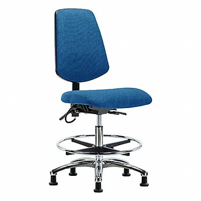 GRAINGER BRESDFMBCHMBCRT1A0CFEGESDBLU Fabric ESD Chair Medium Bench Height Tilt FR Stat Blu