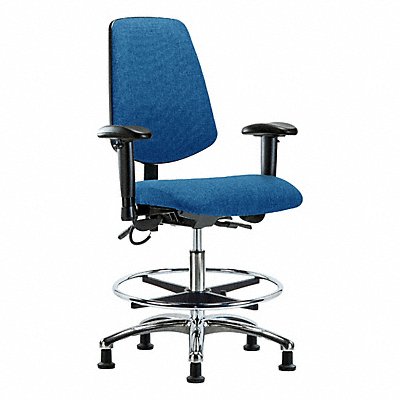 GRAINGER BRESDFMBCHMBCRT0A1CFEGESDBLU Fabric ESD Chair Medium Bench Height AA FR Stat Blue