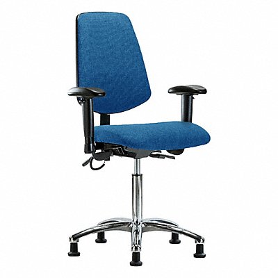 GRAINGER BRESDFMBCHMBCRT1A1NFEGESDBLU Fabric ESD Chair Medium Bench Height Tilt AA Stat Blu