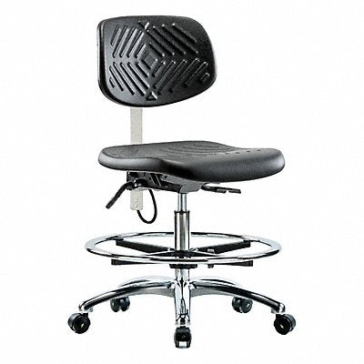 GRAINGER BRESDPMBCHCRT0A0CFEC Poly ESD Chair Med Foot Ring Castors