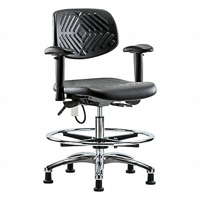GRAINGER BRESDPMBCHCRT1A1CFEG Poly ESD Chair Med FR Tilt AA Stat