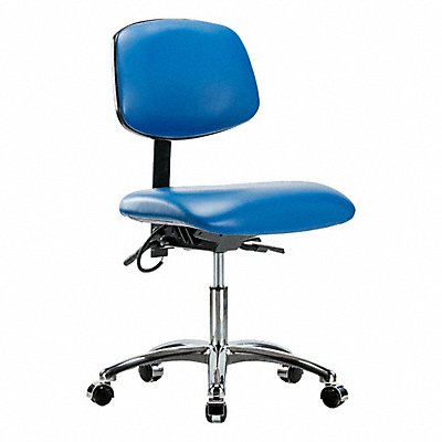 GRAINGER BRESDVDHCHCRT1A0ECESDBLU Vinyl ESD Chair Desk Tilt Cstrs Blue