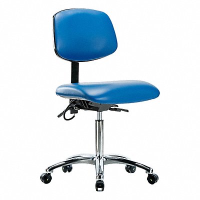 GRAINGER BRESDVMBCHCRT1A0NFECESDBLU Vinyl ESD Chair Med Tilt Cstrs Blue