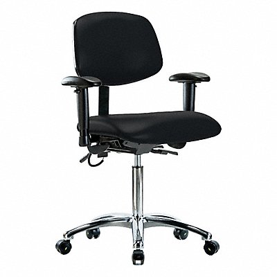 GRAINGER BRESDVMBCHCRT0A1NFECESDBLK Vinyl ESD Chair Med Arms Castors Blk