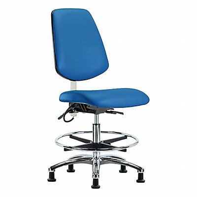 GRAINGER BRESDVMBCHMBCRT0A0CFEGESDBLU Vinyl ESD Chair Medium Bench Height FR Stat Blue