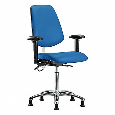 GRAINGER BRESDVMBCHMBCRT1A1NFEGESDBLU Vinyl ESD Chair Medium Bench Height Tilt AA Stat Blu