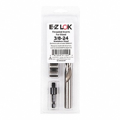 GRAINGER EZ400624CR Threaded Insert for Wood