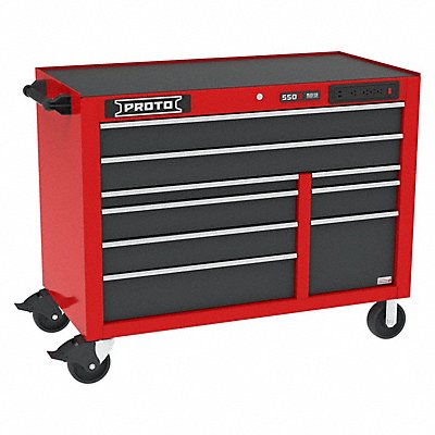 PROTO J555041B9SGPDP Rolling Tool Cabinet Grey/Red 9 Drawers
