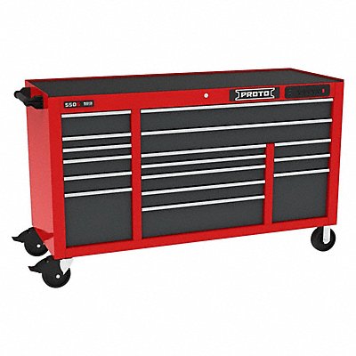 PROTO J556741B16SGPDP Rolling Tool Cabinet Grey/Red 16 Drawers