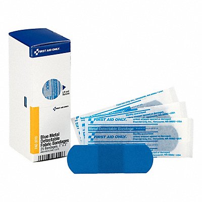 FIRST AID ONLY FAE3010 Strip Bandages Metal Detect 3 x1 PK25