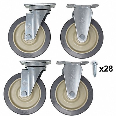 RUBBERMAID FG4546L30000 Plate Castors 200 lb Cap