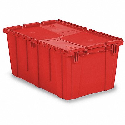 ORBIS FP243Red E3380 Attached Lid Container Red Solid HDPE