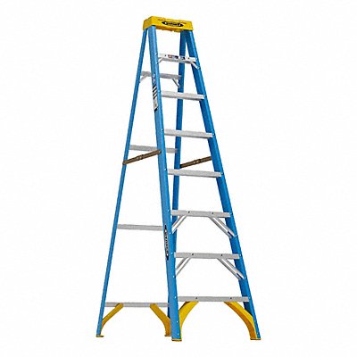 WERNER 6008 Stepladder Fiberglass 8 ft H 250 lb Cap