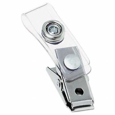 GBC 1122797 Metal Badge Clips w/Plastic Straps PK100