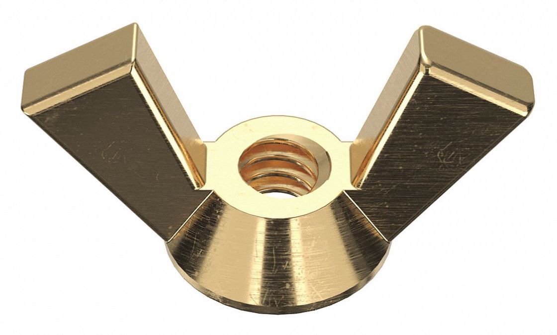 GRAINGER U475510190001 Wing Nut Pln Brs 0.91x0.47in #10-32 25PK