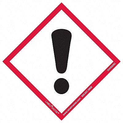 LABELMASTER GHIS0093 GHS Exclamation Mark Label 4 H 4 W PK50