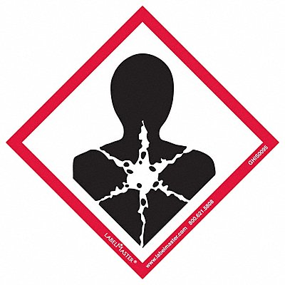 LABELMASTER GHIS0095 GHS Health Hazard Lbl 4x4in Polypro PK50