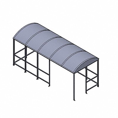 NO BUTTS BIN CO. NBS0820FS Freestanding Smoking Shelter 84x95x206in Domed