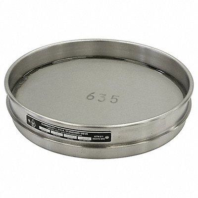 GRAINGER 5FWT4 Sieve 8 in SS Frame SS Mesh No 635
