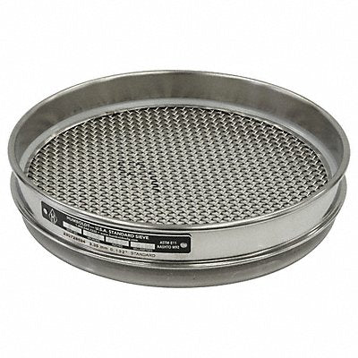 GRAINGER 5FWT2 Sieve 8 in SS Frame SS Mesh No 6