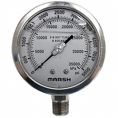 MARSH H20982P Pressure Gauge 304 Stainless Steel