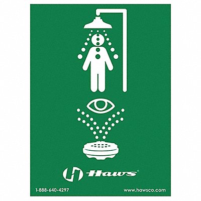 HAWS SP178 Safety Eyewash Shower Sign 10 3/4x8in