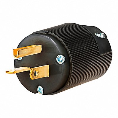HUBBELL WIRING DEVICE-KELLEMS HBL5366CBKST Straight Blade Plug Black 20 A Grounded