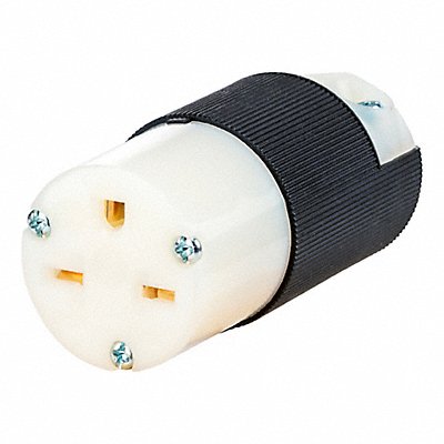 HUBBELL WIRING DEVICE-KELLEMS HBL5669CST Straight Blade Connector Blk/Wht 15 A