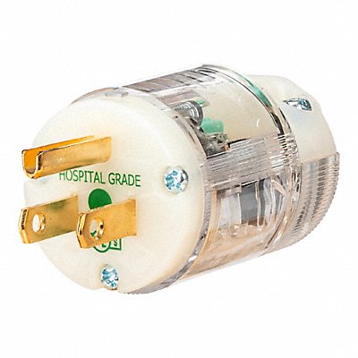 HUBBELL WIRING DEVICE-KELLEMS HBL8215CTST Straight Blade Plug Clear 15 A Grounded