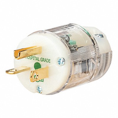 HUBBELL WIRING DEVICE-KELLEMS HBL8315CTST Straight Blade Plug Clear 20 A Grounded