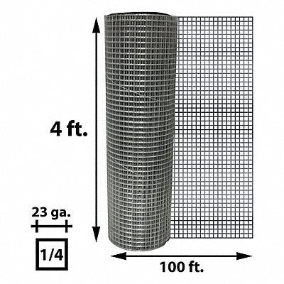 GRAINGER HC448100 Hardware Cloth Galvanized Steel