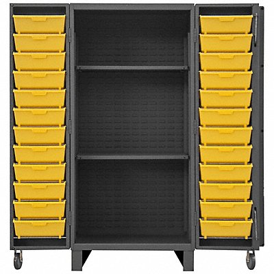 DURHAM MFG HDC3624DC24TB2S95 Bin Cabinet 78 x36 x36 Grey 36YellowBns