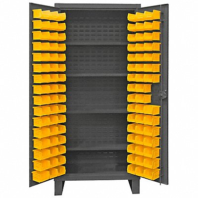 DURHAM MFG HDC36964S95 Bin Cabinet 78 x36 x24 Grey 96YellowBns