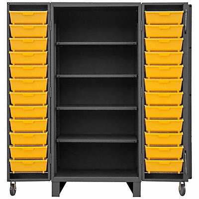 DURHAM MFG HDC36DC24TB4S95 Bin Cabinet 78 x36 x36 Grey 24YellowBns