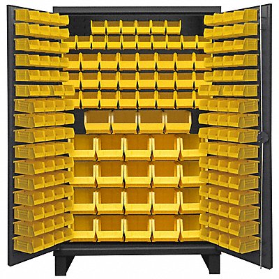 DURHAM MFG HDC4819295 Bin Cabinet 78 x48 x24 Grey 192YellowBns
