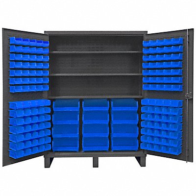DURHAM MFG HDC601563S5295 K4929 Bin Cabinet 78 x60 x24 Grey 156BlueBns